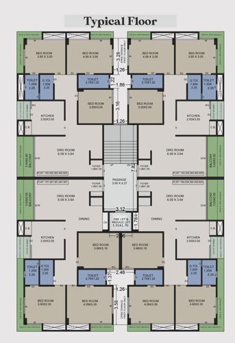 raj-gruhi-residence-ii Tower 1 Cluster Plan from 2nd to 5th Floor
