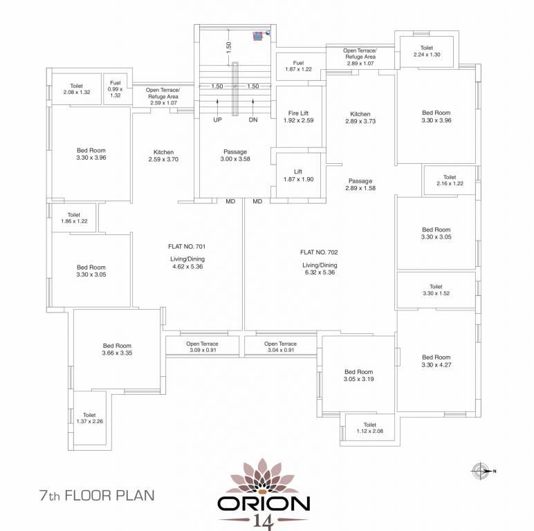  orion 14 Orion 14 Cluster Plan for 7th Floor