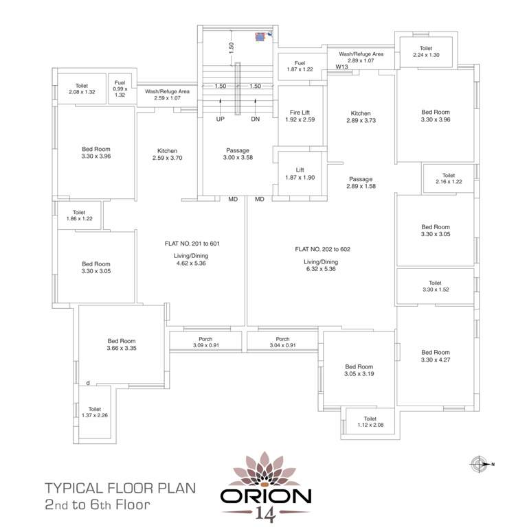  orion 14 Orion 14 Cluster Plan from 2nd to 6th Floor