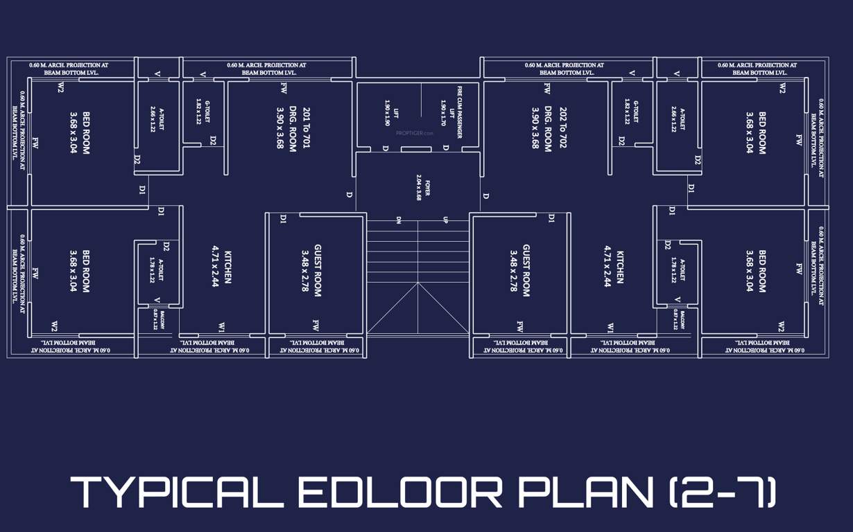  krishna bansari 4 Tower A Cluster Plan from 2nd to 7th Floor