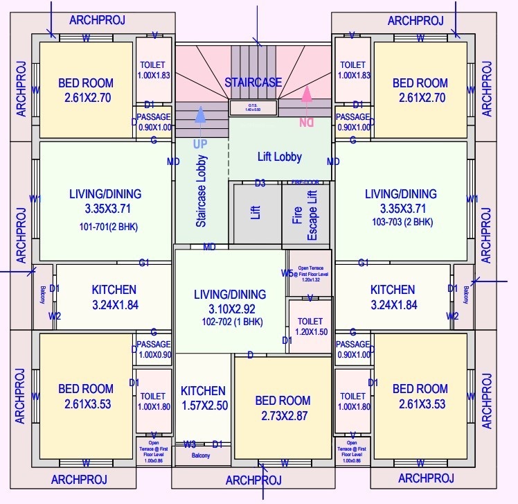 mayur 7 Cluster Plan from 1st to 7th Floor