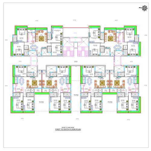  mahavir-heights Block-1 Cluster Plan from 1st to 6th Floor