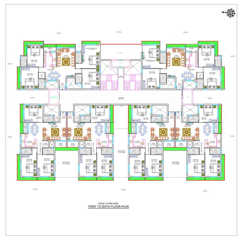  mahavir heights Block 1 Cluster Plan from 1st to 6th Floor