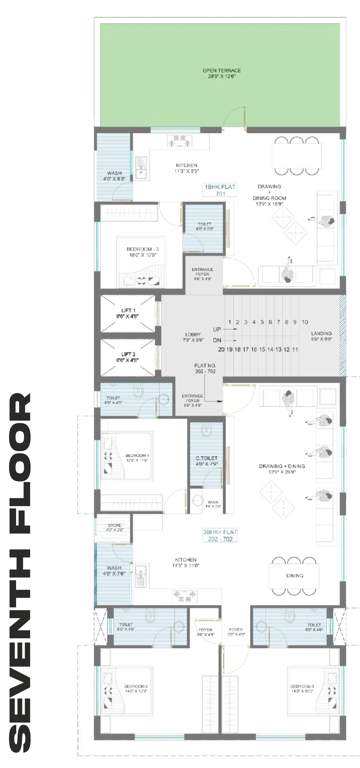  prime Block 1 Cluster Plan for 7th Floor