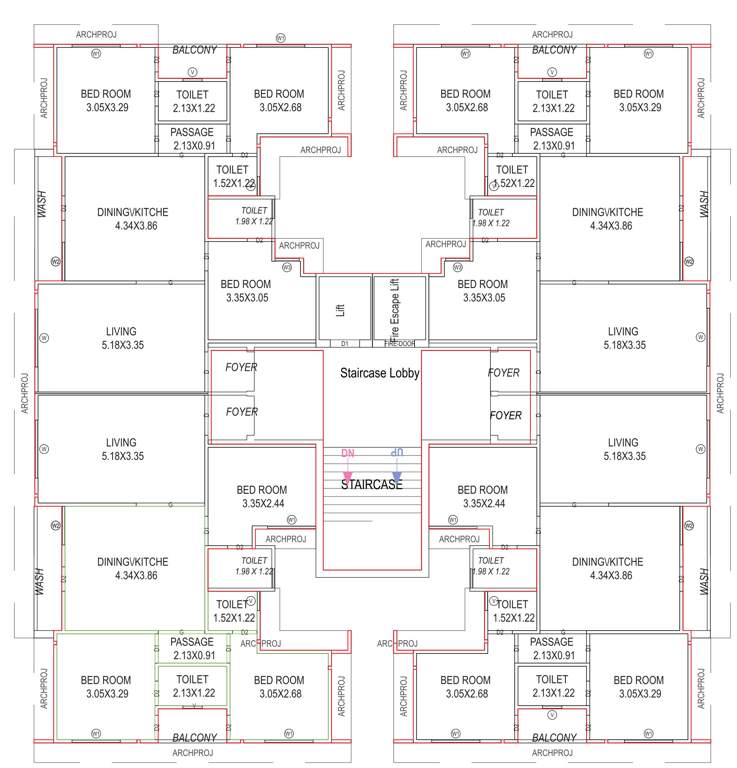  shukan a b c Block A Cluster Plan from 2nd to 7th Floor