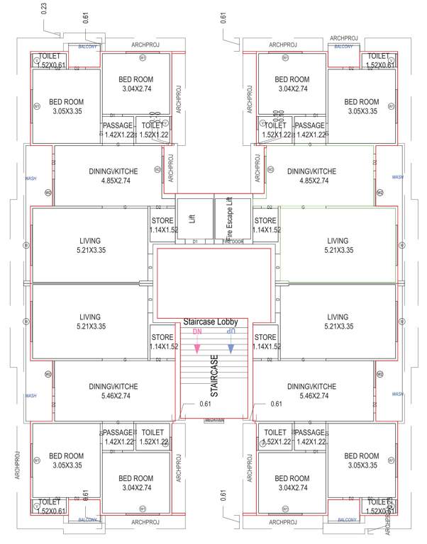  shukan a b c Block B Cluster Plan from 1st to 7th Floor