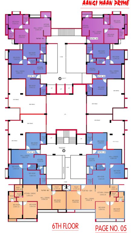 aangi maan prime Tower A Cluster Plan for 6th Floor