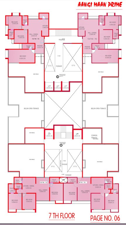 aangi maan prime Tower B Cluster Plan for 7th Floor