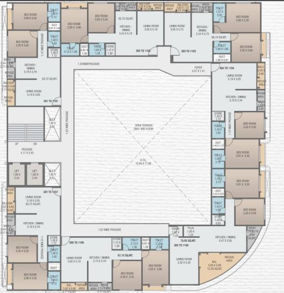  ramnath-luxuria Cluster Plan from 3rd to 11th Floor