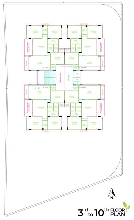  saltora green Saltora Green Cluster Plan from 3rd to 10th Floor