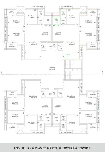 Block A,B Cluster Plan from 2nd to 13th Floor dreamz Block A,B Cluster Plan from 2nd to 13th Floor