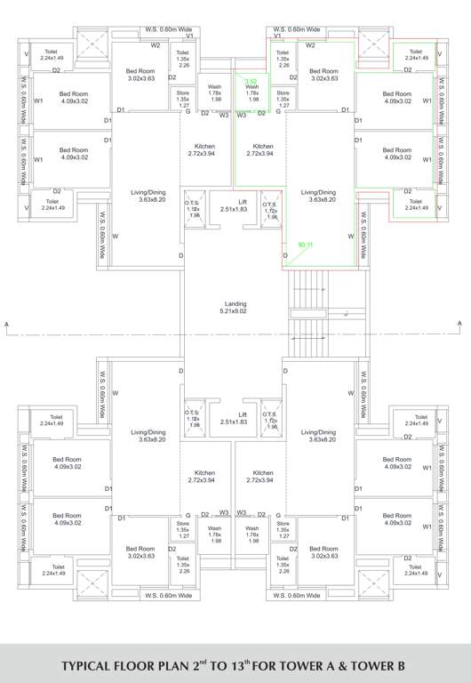  dreamz Block A,B Cluster Plan from 2nd to 13th Floor