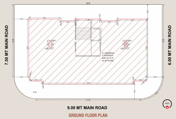  akshardwar-apartment A Cluster Plan for ground Floor