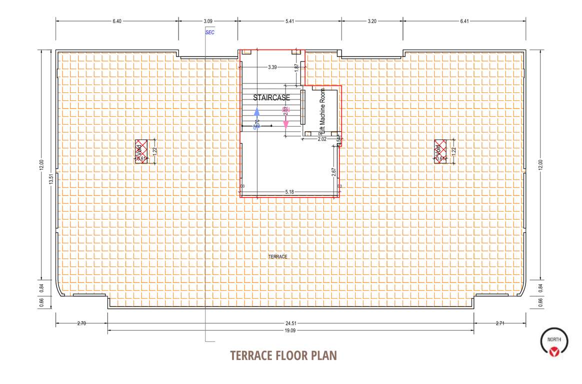 akshardwar apartment A Cluster Plan for terrace Floor