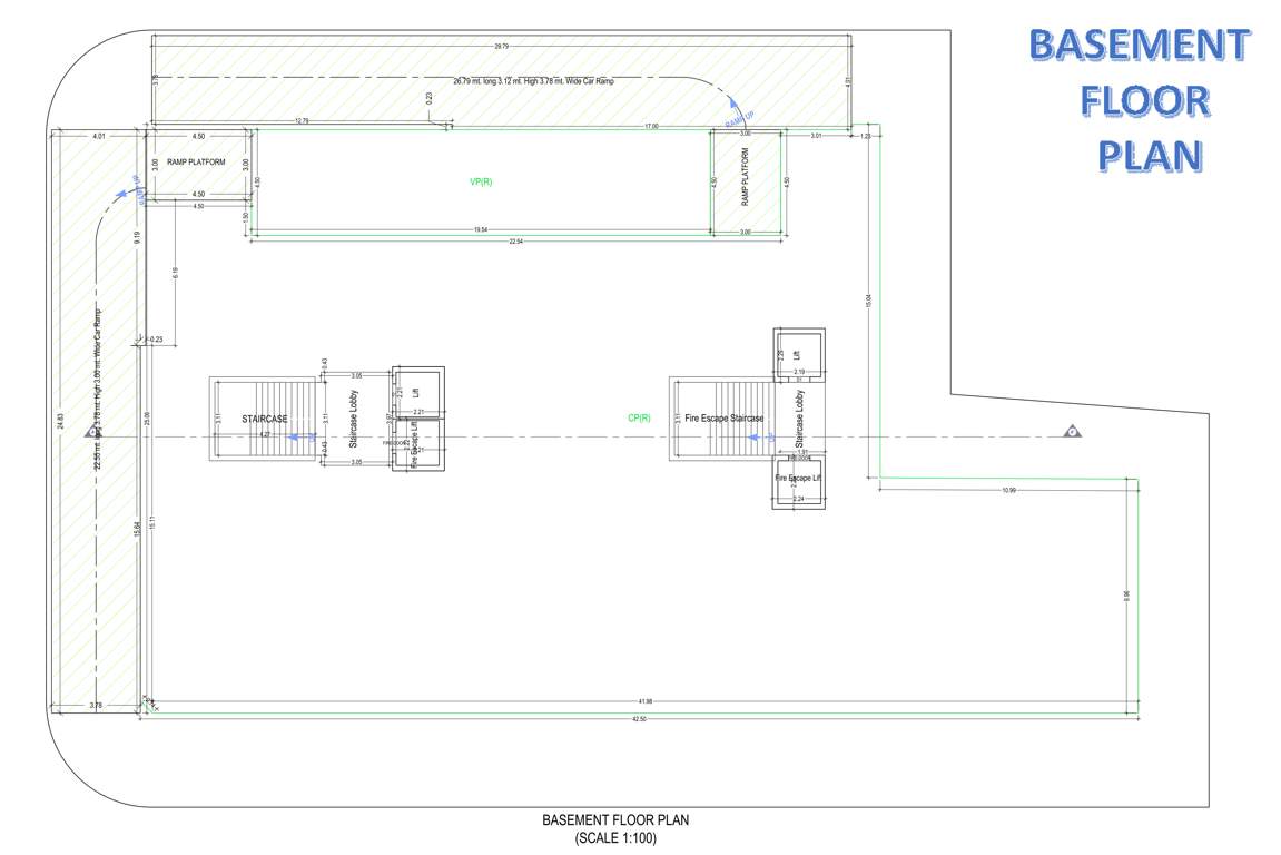 seven floora Tower A , B Cluster Plan For Basement