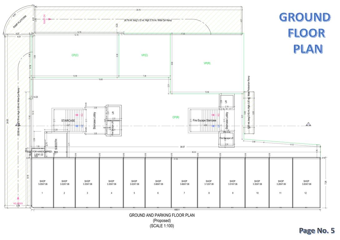  seven floora Tower A , B Cluster Plan for ground Floor