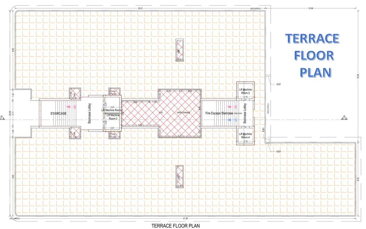  seven floora Tower A , B Cluster Plan For Terrace