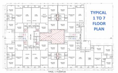  seven-floora Tower A , B Cluster Plan from 1st to 7th Floor