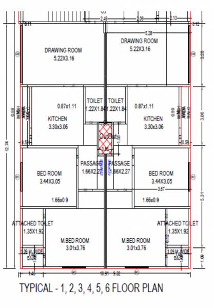  santram-sanidhya Santram Sanidhya Cluster Plan from 1st to 6th Floor