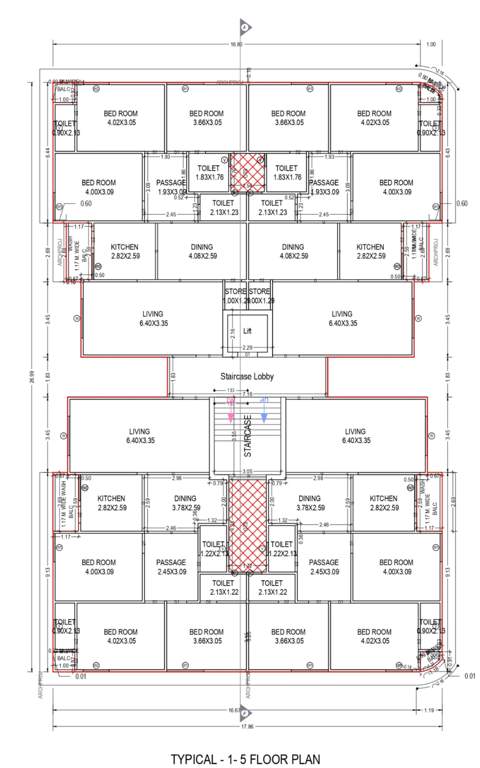  vedant apartments Vedant Platinum Cluster Plan from 1st to 5th Floor