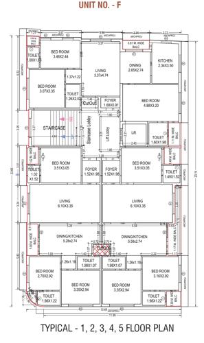  kalp-upvan-residency Tower F Cluster Plan from 1st to 5th Floor