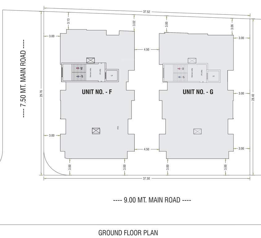  kalp upvan residency Tower F, G Cluster Plan for ground Floor