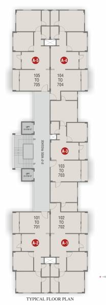  rajeshwari-icon Type A Cluster Plan from 1st to 7th Floor