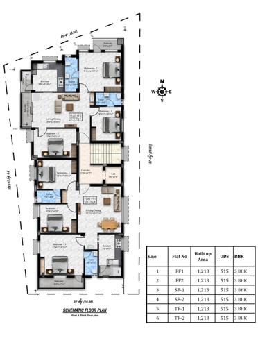  charans-billbergia Block A Cluster Plan from 1st to 3rd Floor