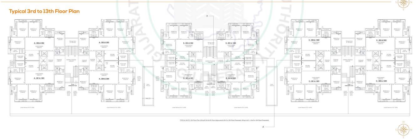  silver sky Wing C Cluster Plan from 3rd to 13th Floor