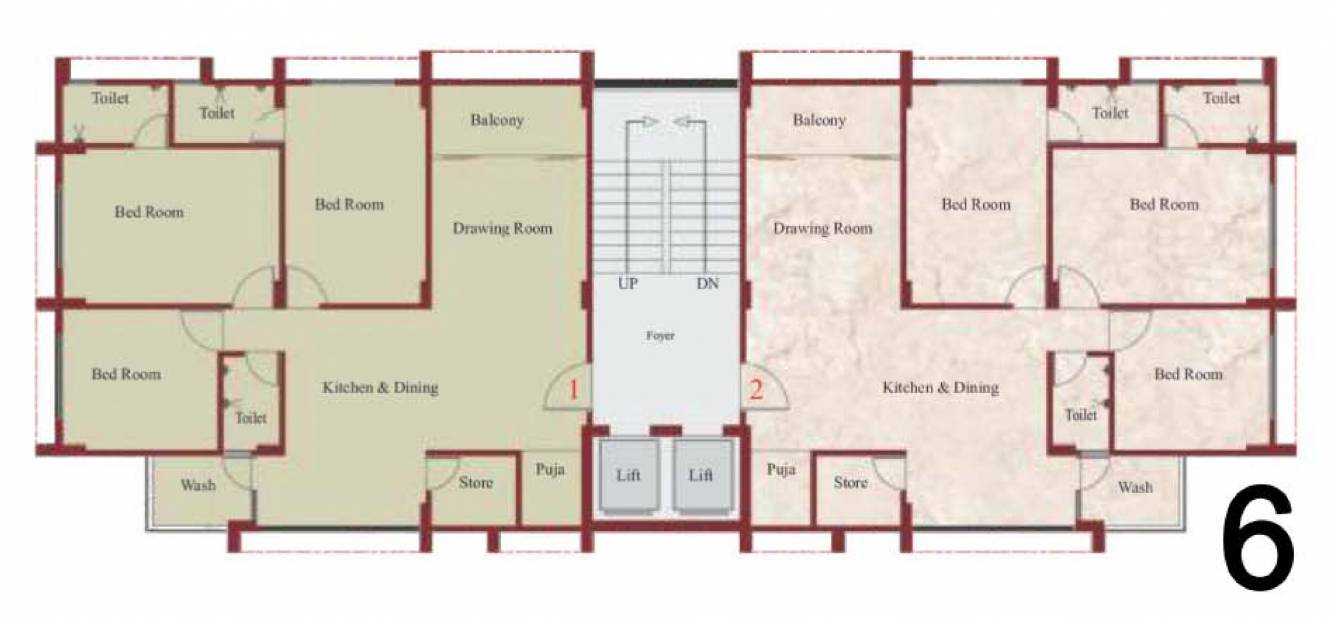  sunmoon park Block C, D Cluster Plan from 1st to 6th Floor