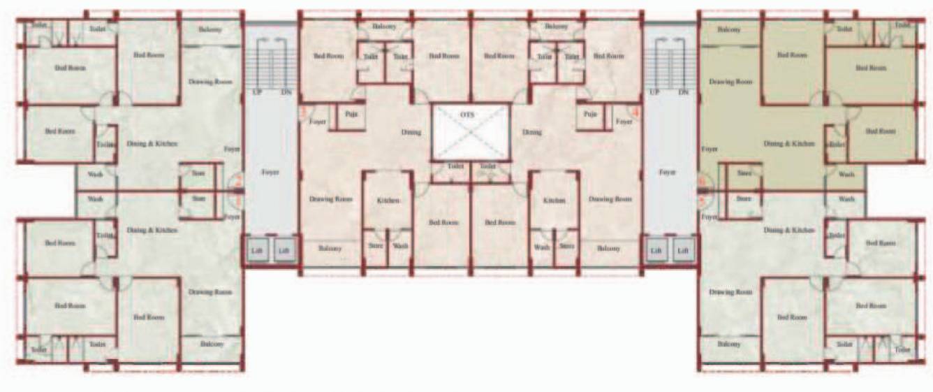  sunmoon park Block E Cluster Plan from 1st to 6th Floor