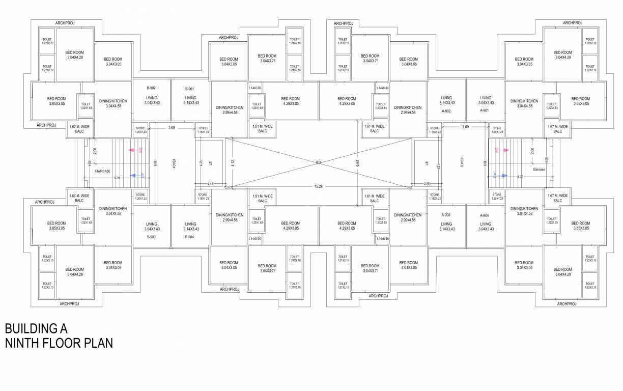  sukirti vihar Block A Cluster Plan for 9th Floor