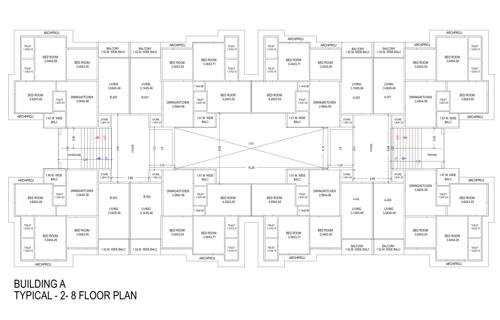  sukirti-vihar Block A Cluster Plan from 2nd to 8th Floor