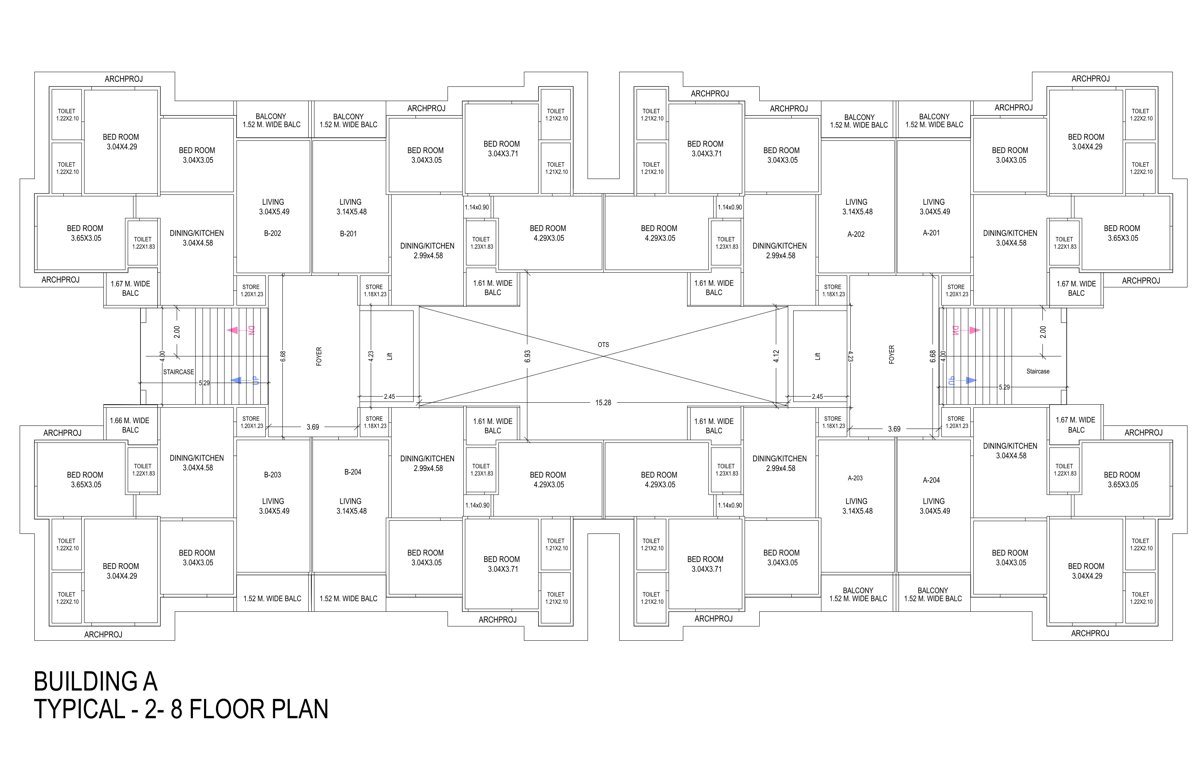  sukirti vihar Block A Cluster Plan from 2nd to 8th Floor