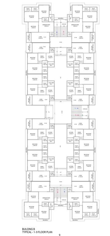 sukirti vihar Block B Cluster Plan from 1st to 9th Floor