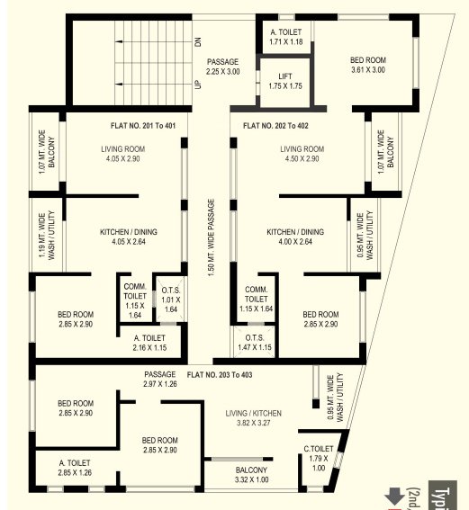  enclave Tower A Cluster Plan from 2nd to 4th Floor