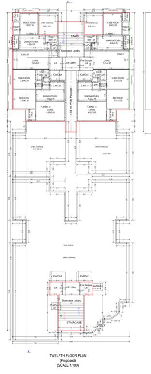  sky height building c & d C D Wing Cluster Plan for 12th Floor