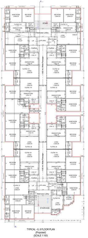  sky height building c & d C D Wing Cluster Plan from 6th to 8th Floor