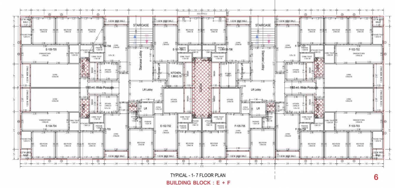  sun serenity Block E Cluster Plan from 1st to 7th Floor