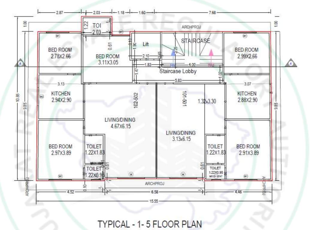  rudradhan palace Rudradhan Palace Cluster Plan from 1st to 5th Floor