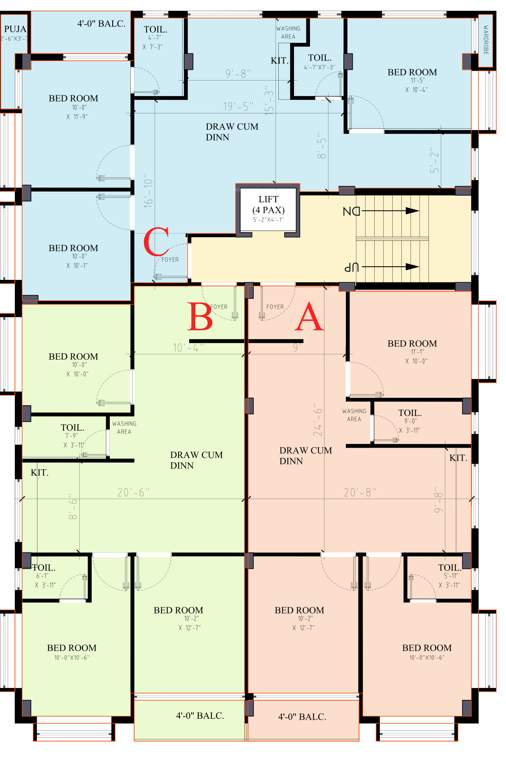  shreyanjini Shreyanjini Cluster Plan from 1st to 4th Floor