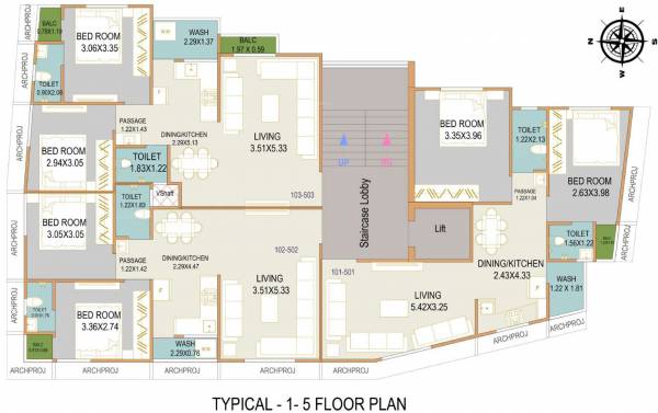  tulsivan Tulsivan Cluster Plan from 1st to 5th Floor