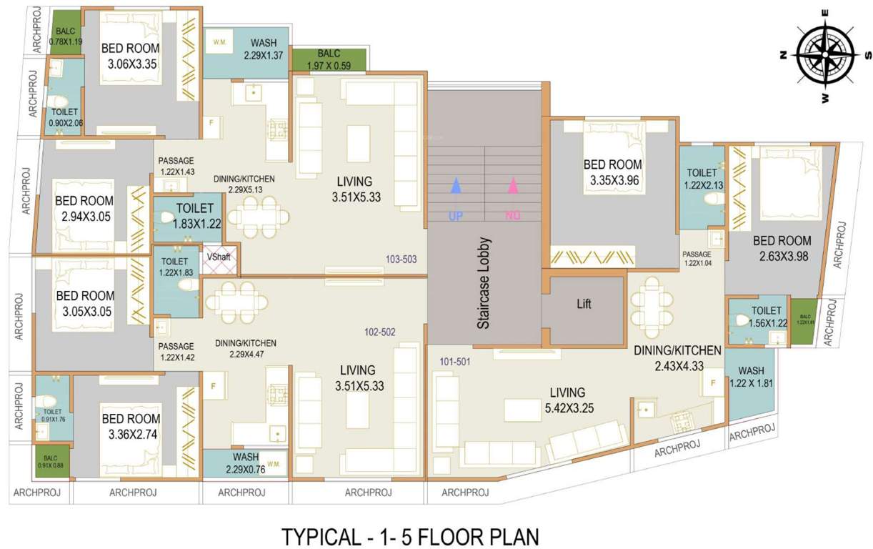 tulsivan Tulsivan Cluster Plan from 1st to 5th Floor