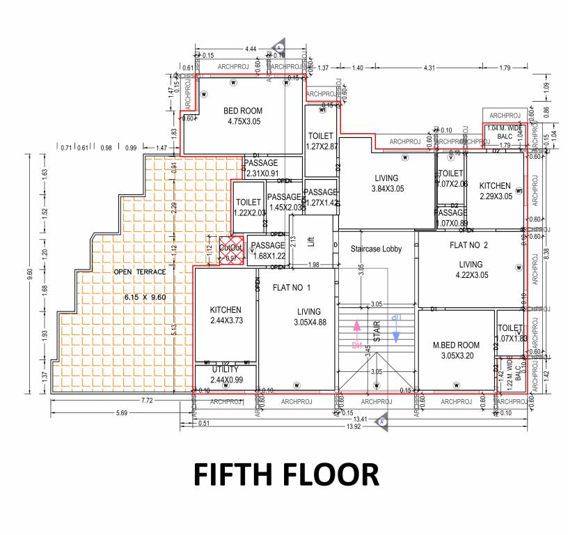 chandra valley A Type Bldg Cluster Plan for 5th Floor