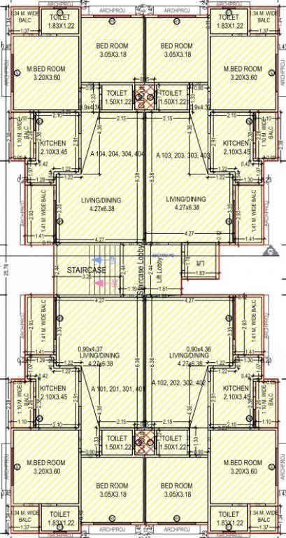 devanshi elegance Block A Cluster Plan from 1st to 4th Floor