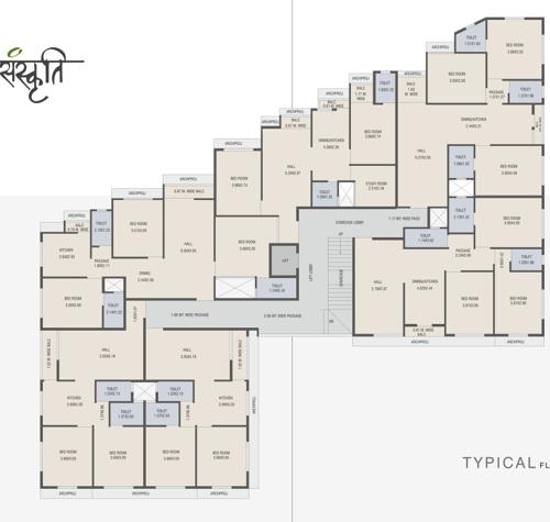  sanskruti Building A Cluster Plan from 1st to 5th Floor