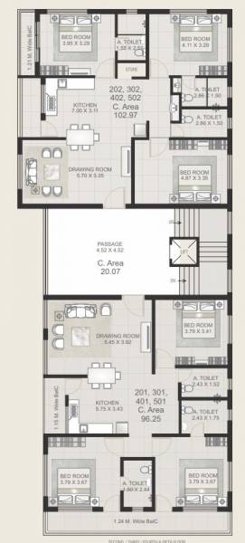 Cluster Plan from 2nd to 5th Floor superia-heights Cluster Plan from 2nd to 5th Floor