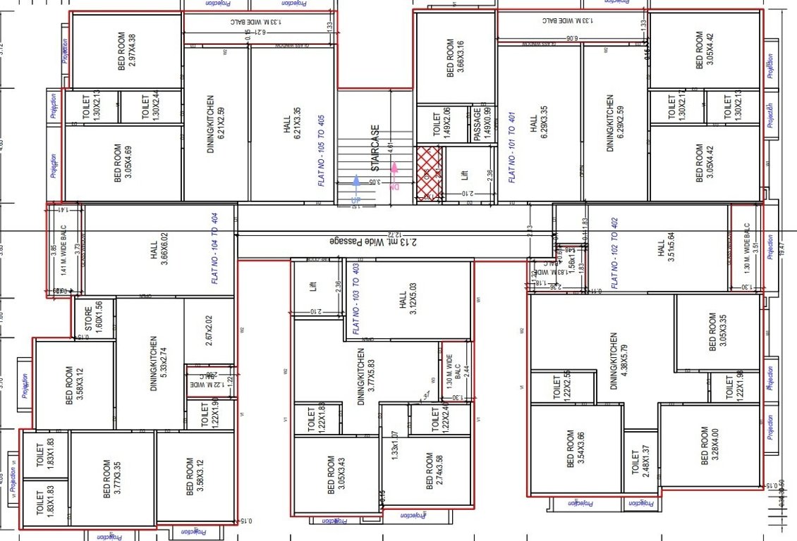 om shree residency Cluster Plan from 1st to 4th Floor