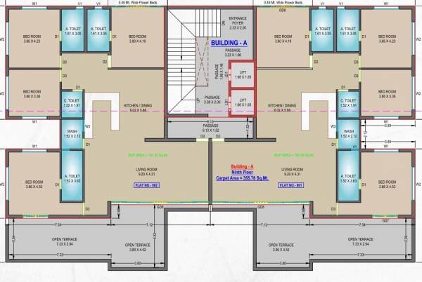 Block A Cluster Plan 9th floor sanskruti-elite Block A Cluster Plan 9th floor