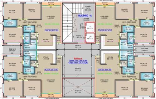 Block A Cluster Plan from 2nd to 8th Floor sanskruti-elite Block A Cluster Plan from 2nd to 8th Floor